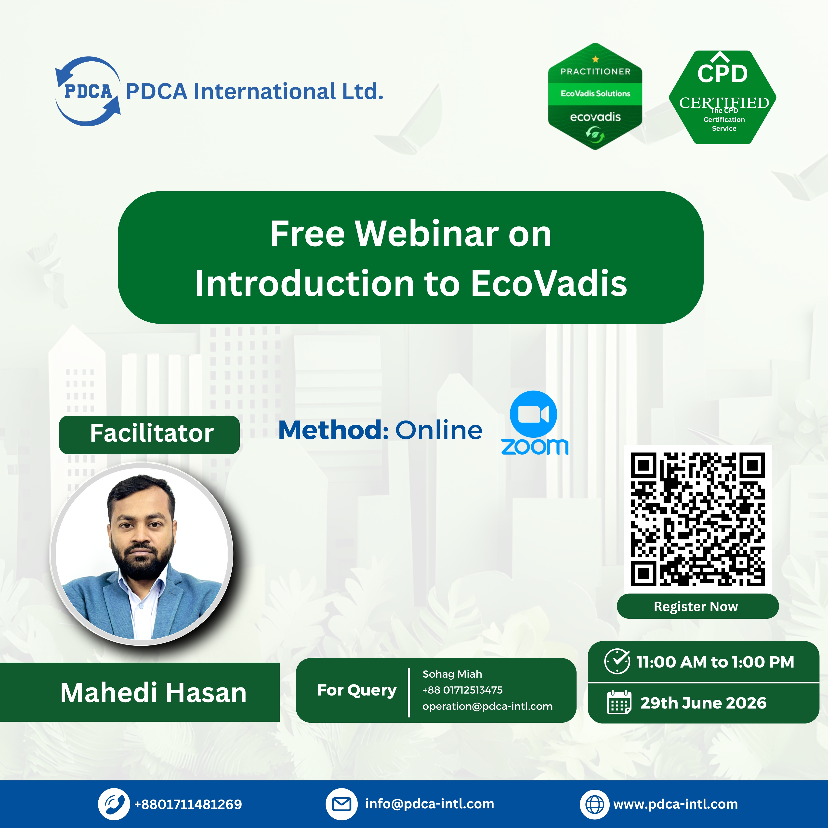 Free Webinar on Introduction to EcoVadis